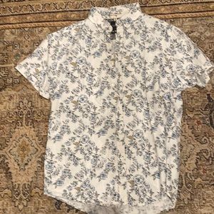 Denim and flower, flower pattern button down